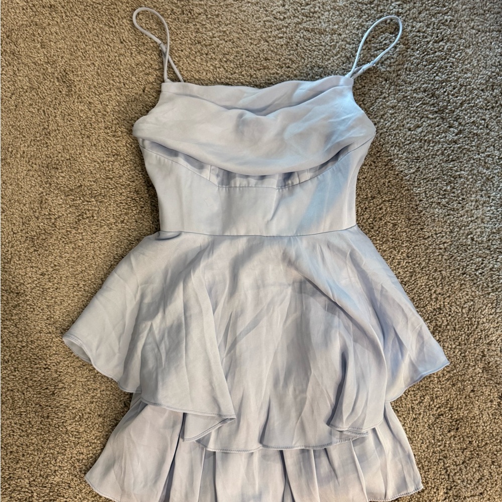 Princess Polly Light Blue Ruffled Jumpsuit